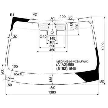 Стекло лобовое в клей RENAULT MEGANE 5D HBK / WGN 08- <b>XYG MEGANE-09-VCS LFW/X</b>
