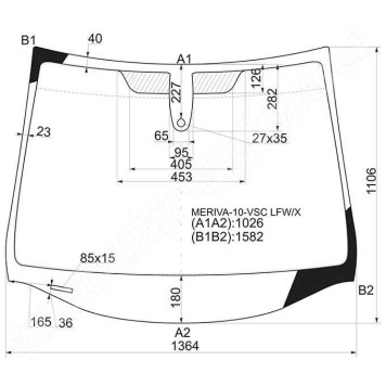 Стекло лобовое в клей OPEL MERIVA MPV 10- <b>XYG MERIVA-10-VSC LFW/X</b>