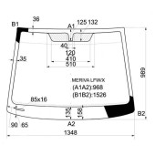 Стекло лобовое в клей OPEL MERIVA MPV 2003- / CHEVROLET MERIVA MPV 2004- <b>XYG MERIVA LFW/X</b>
