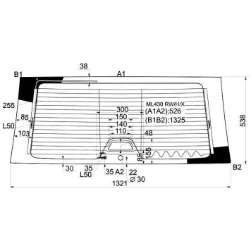 Стекло заднее с обогревом MERCEDES-BENZ ML-CLASS W163 97-05 <b>XYG ML430 RW/H/X</b>