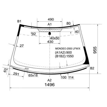 Стекло лобовое в клей FORD MONDEO 00-07 4 / 5D HBK / WGN <b>XYG MONDEO-2000 LFW/X</b>