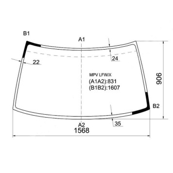 Стекло лобовое в клей MAZDA MPV 5-DOOR WAGON 90-99 <b>XYG MPV LFW/X</b>