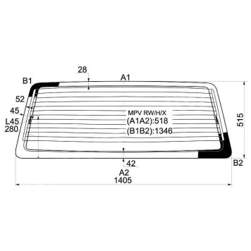 Стекло заднее (крышка багажника) с обогревом MAZDA MPV 5-DOOR WAGON 90-95 <b>XYG MPV RW/H/X</b>