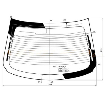 Стекло заднее с обогревом NISSAN SENTRA / SYLPHY / PULSAR B17 4D 12- <b>XYG NB-17 RW/H/X</b>