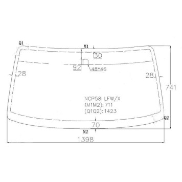 Стекло лобовое в клей TOYOTA PROBOX / SUCCEED NCP5# 02- <b>XYG NCP58 LFW/X</b>