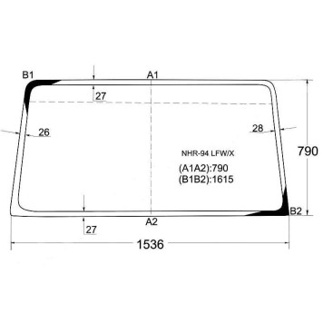 Стекло лобовое в клей ISUZU ELF 93-03 выс. каб. / FAW 1041 06- <b>XYG NHR-94 LFW/X</b>