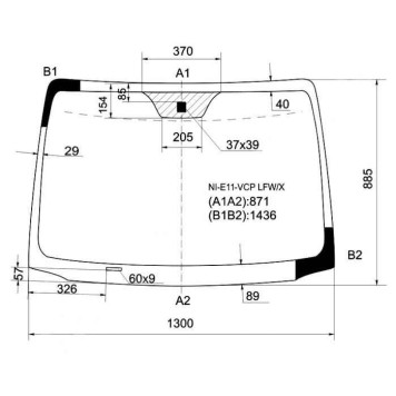 Стекло лобовое в клей NISSAN NOTE 2005- <b>XYG NI-E11-VCP LFW/X</b>