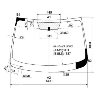 Стекло лобовое в клей NISSAN DUALIS / QASHQAI 06- <b>XYG NI-J10-VCP LFW/X</b>