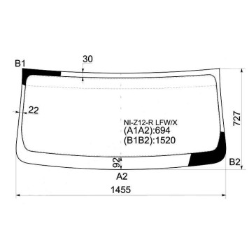 Стекло лобовое в клей NISSAN CUBE 08- <b>XYG NI-Z12-R LFW/X</b>