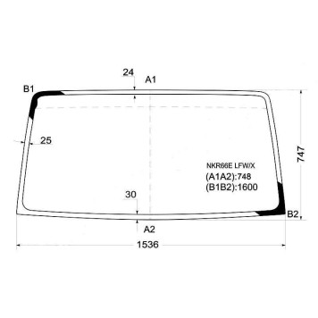 Стекло лобовое в клей ISUZU ELF Cabover NKR 66Е Standart 1,5 т-н 2D Truck (92- ) / Baw Fenix 33462 ( <b>XYG NKR66E LFW/X</b>