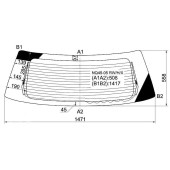 Стекло заднее с обогревом MITSUBISHI OUTLANDER CU#W 05-08 <b>XYG NQ45-05 RW/H/X</b>