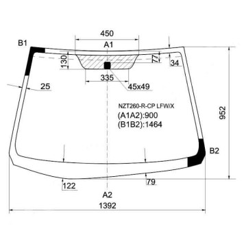 Стекло лобовое в клей TOYOTA PREMIO / ALLION 07- <b>XYG NZT260-R-CP LFW/X</b>