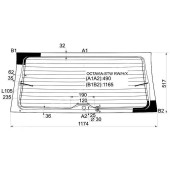 Стекло заднее (крышка багажника) с обогревом SKODA OCTAVIA I SR5 WAGON 1998- <b>XYG OCTAVIA-STW RW/H/X</b>
