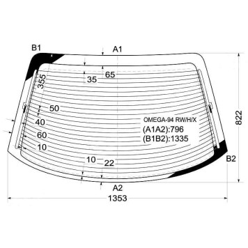 Стекло заднее с обогревом OPEL OMEGA 4D SEDAN 1994- <b>XYG OMEGA-94 RW/H/X</b>
