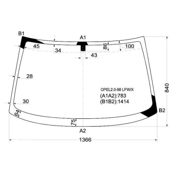 Стекло лобовое в клей OPEL VECTRA B 4 / 5D 95-02 <b>XYG OPEL2.0-98 LFW/X</b>