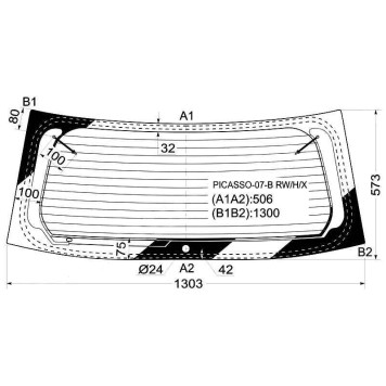 Стекло заднее (крышка багажника) с обогревом CITROEN С4 GRAND PICASSO 07- <b>XYG PICASSO-07-B RW/H/X</b>