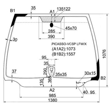 Стекло лобовое в клей CITROEN XSARA PICASSO 1999-2006 <b>XYG PICASSO-VCSP LFW/X</b>
