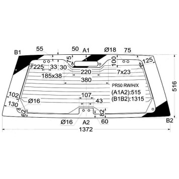 Стекло заднее (крышка багажника) с обогревом NISSAN TERRANO / PATHFINDER 95-04 / INFINITI QX4 97-04 <b>XYG PR50 RW/H/X</b>