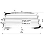 Стекло заднее (крышка багажника) с обогревом KIA PREGIO VAN 96- <b>XYG PREGIO RW/H/X</b>