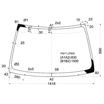 Стекло лобовое в клей NISSAN AVENIR / EXPERT 98-05 <b>XYG PW11 LFW/X</b>