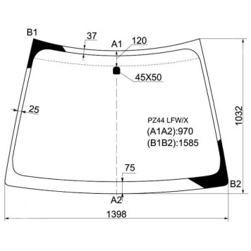 Стекло лобовое в клей MITSUBISHI COLT NEW 5D HB 2002- <b>XYG PZ44 LFW/X</b>