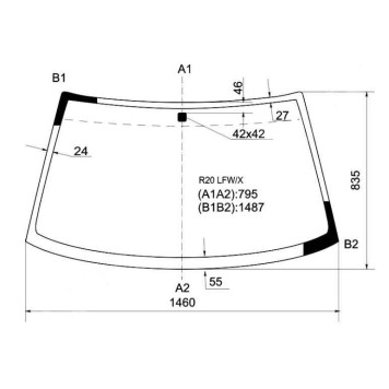 Стекло лобовое в клей NISSAN TERRANO II / MISTRAL / FORD MAVERICK 93-98 3 / 5D <b>XYG R20 LFW/X</b>