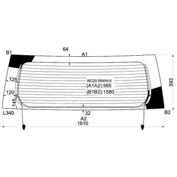 Стекло заднее с обогревом TOYOTA ALPHARD 02-08 <b>XYG RC20 RW/H/X</b>