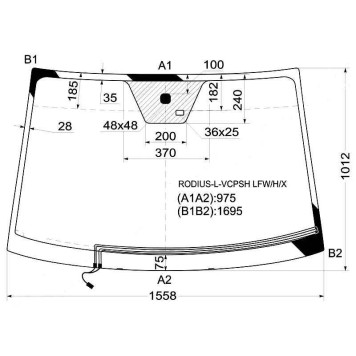 Стекло лобовое с обогревом щеток в клей SSANGYONG RODIUS / STAVIC VAN 2004-2013 <b>XYG RODIUS-L-VCPSH LFW/H/X</b>