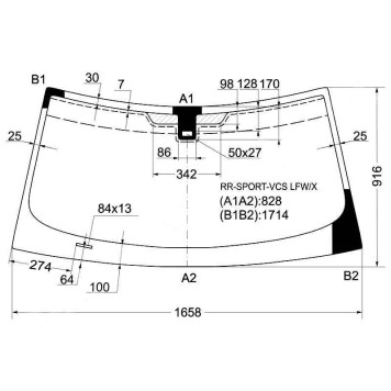 Стекло лобовое в клей RANGE ROVER SPORT SUV 2005- <b>XYG RR-SPORT-VCS LFW/X</b>