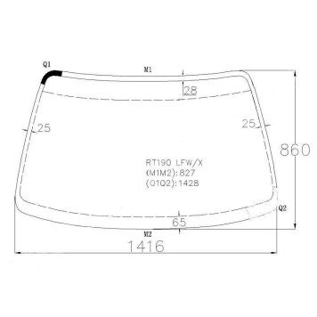 Стекло лобовое в клей TOYOTA CORONA / CALDINA / CARINA E / CORONA SF 92-02 4 / 5D <b>XYG RT190 LFW/X</b>