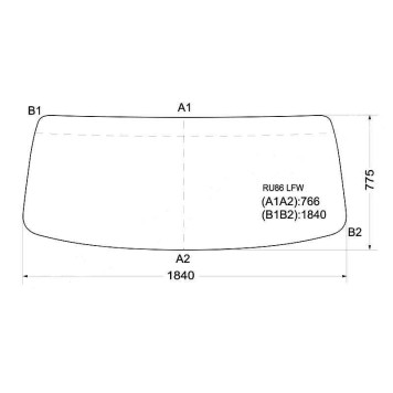 Стекло лобовое в резинку TOYOTA DYNA / HINO DUTRO 00- / HINO 300 (5,5 тонн) <b>XYG RU86 LFW</b>