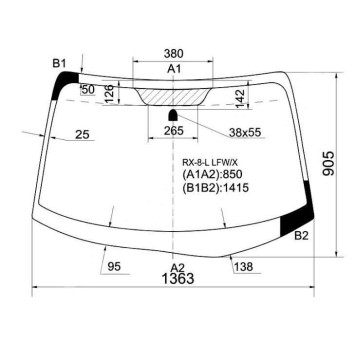 Стекло лобовое в клей MAZDA RX-8 03-09 <b>XYG RX-8-L LFW/X</b>