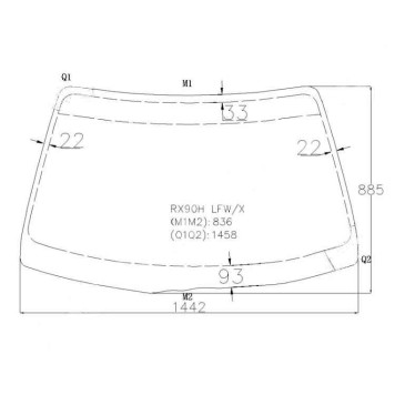Стекло лобовое в клей TOYOTA MARK II 92-96 <b>XYG RX90H LFW/X</b>