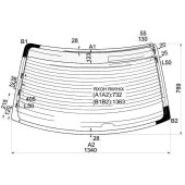 Стекло заднее с обогревом TOYOTA CHASER II 96-01 с отверстием <b>XYG RXOH RW/H/X</b>