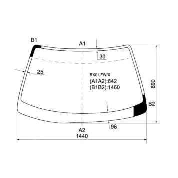 Стекло лобовое в клей TOYOTA MARK-II / CHASER HARDTOP 96-01 <b>XYG RXO LFW/X</b>