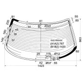 Стекло заднее с обогревом TOYOTA MARK II отверстие 96- <b>XYG RXO RW/H/X</b>
