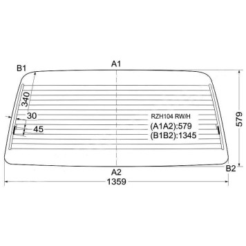 Стекло заднее (крышка багажника) с обогревом TOYOTA HIACE VAN 89-97 <b>XYG RZH104 RW/H</b>
