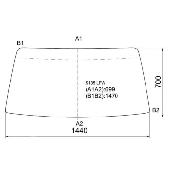 Стекло лобовое в резинку MAZDA BONGO E1400 / E1800 VAN WAGON (FORD ECONOVAN) 83- <b>XYG S135 LFW</b>