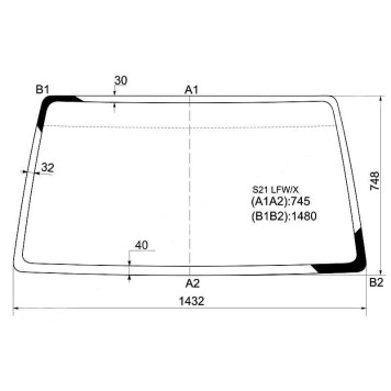 Стекло лобовое в клей NISSAN VANETTE VAN TRUCK 2001- / BONGO (клей) <b>XYG S21 LFW/X</b>