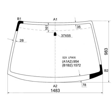 Стекло лобовое в клей HONDA AVANCIER 99-03 <b>XYG S2X LFW/X</b>
