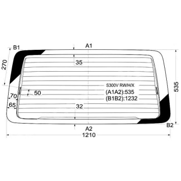 Стекло заднее с обогревом Daihatsu Atrai / Hijet Cargo 05- <b>XYG S300V RW/H/X</b>