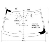 Стекло лобовое в клей VOLVO S60 4D SED / V70 / XC70 CROSS COUNTRY / 2000- ( окно дд) <b>XYG S60 LFW/X</b>
