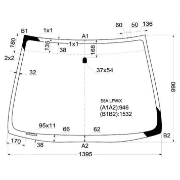 Стекло лобовое в клей HONDA CIVIC 01-05 5D HBK <b>XYG S6A LFW/X</b>