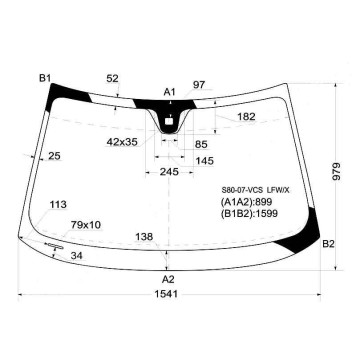 Стекло лобовое в клей VOLVO S80 SEDAN / V70 XC70 WAGON 2007- <b>XYG S80-07-VCS LFW/X</b>