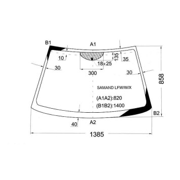 Стекло лобовое в клей IRAN KHODRO SAMAND SEDAN 2005- <b>XYG SAMAND LFW/X</b>