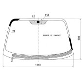 Стекло лобовое с обогревом щеток в клей HYUNDAI SANTA FE 00-06 / TAGAZ 06- <b>XYG SANTA FE LFW/H/X</b>