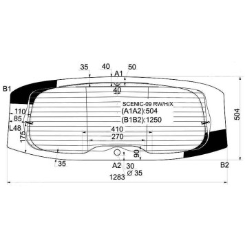 Стекло заднее с обогревом RENAULT SCENIC 09-16 <b>XYG SCENIC-09 RW/H/X</b>