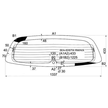 Стекло заднее (крышка багажника) с обогревом HONDA ACCORD 02-08 5D WGN <b>XYG SEA-5DSTW RW/H/X</b>