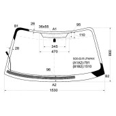 Стекло лобовое с обогревом щеток в клей SUBARU FORESTER 2002-2007 <b>XYG SG5-02-R LFW/H/X</b>