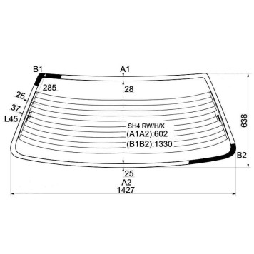 Стекло заднее с обогревом HONDA CIVIC 87-91 4D <b>XYG SH4 RW/H/X</b>